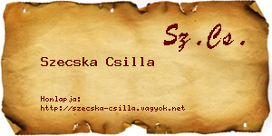 Szecska Csilla névjegykártya